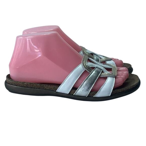 NAOT Liv Slide Sandals Women's Size 7 Slip-On Flats Multicolor Leather Metallic - Picture 3 of 12